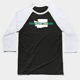 Washington Colored State Letters Baseball T-Shirt